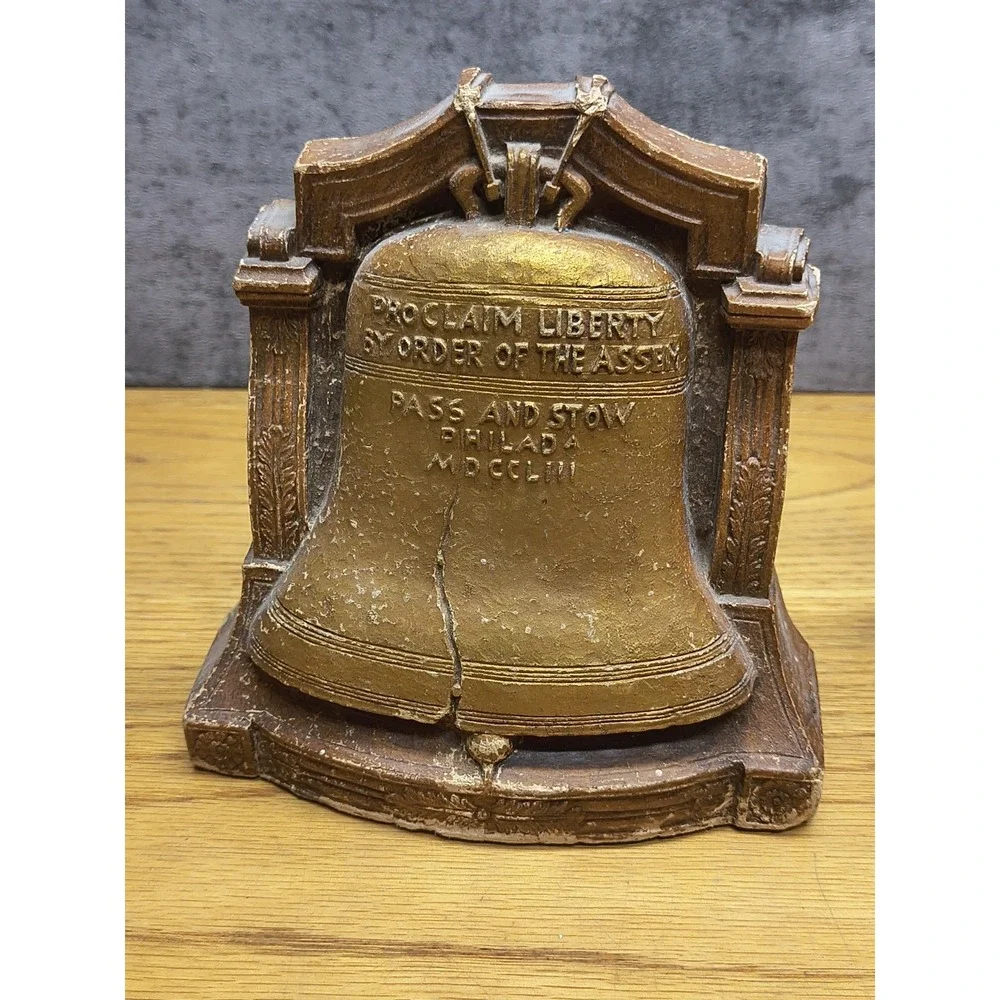 Pair (2) Of VINTAGE PROCLAIM LIBERTY BELL BOOKENDS PASS AND STOW ‎ 2.5# EACH